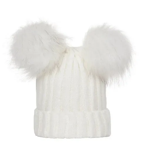 2023 Mother Kids Hats Bobble Hat Children Cap Pom Pom Beanies Caps