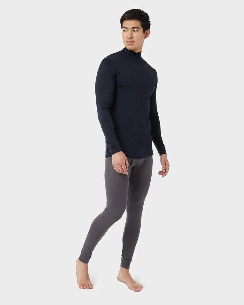 32 Degrees Men's Lightweight Baselayer Mock Top | Long Sleeve | Form Fitting | 4-Way Stretch | Thermal