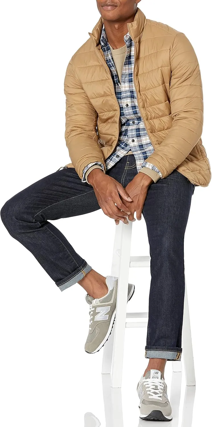 Amazon Essentials Men's Flannel Shirts Long Sleeve, Slim-Fit Button Down Plaid