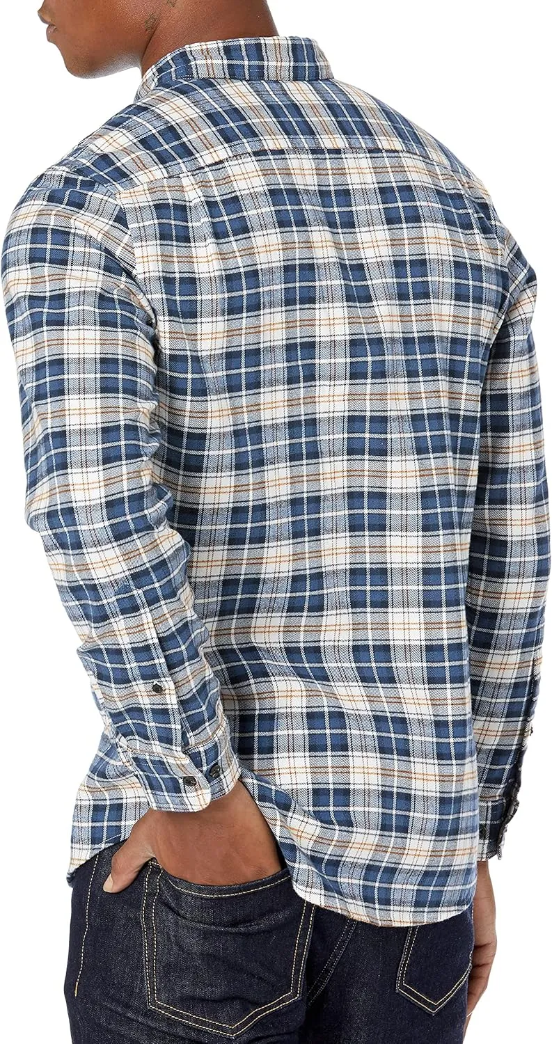 Amazon Essentials Men's Flannel Shirts Long Sleeve, Slim-Fit Button Down Plaid