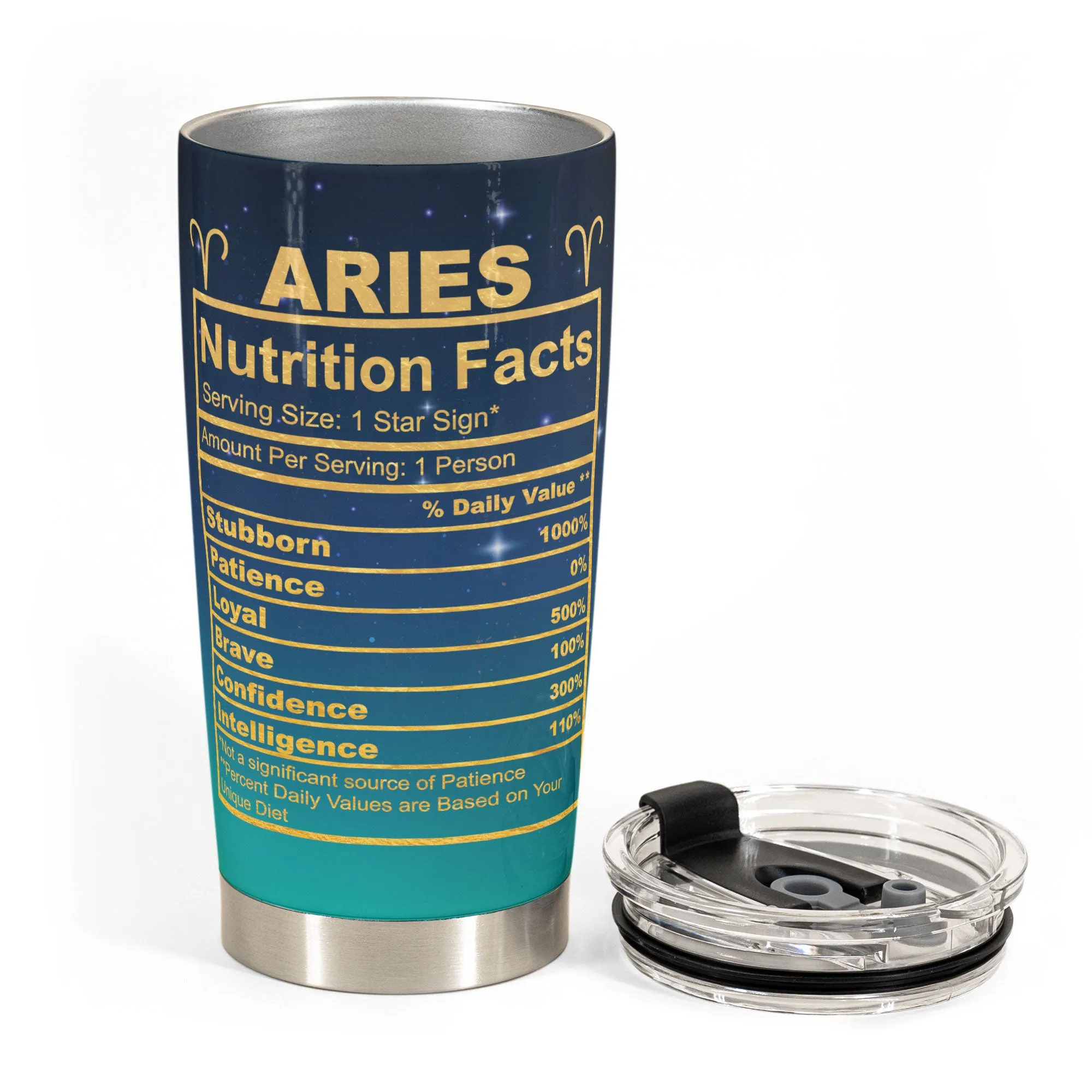 Aries Nutrition Facts - Personalized Tumbler Cup - Birthday Gift For Astrology Lovers, Gift For Daughter, Sister, Besties