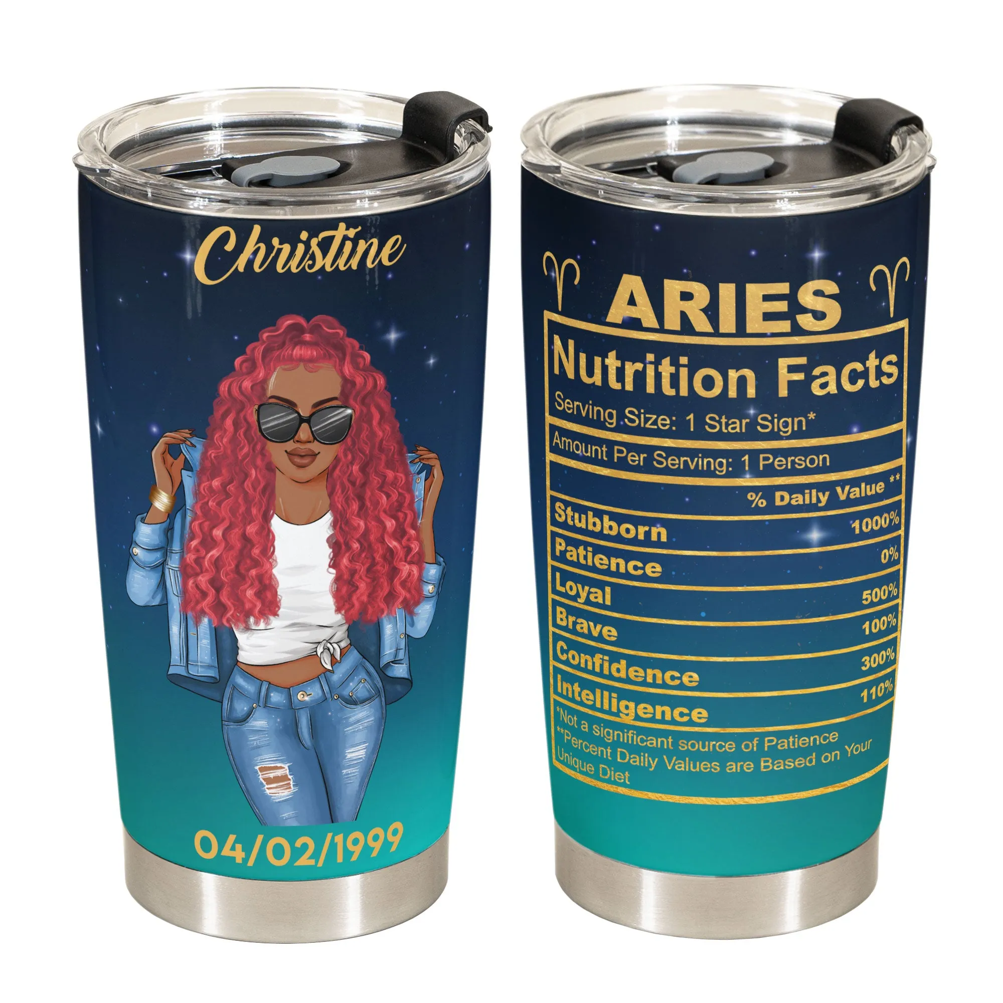 Aries Nutrition Facts - Personalized Tumbler Cup - Birthday Gift For Astrology Lovers, Gift For Daughter, Sister, Besties