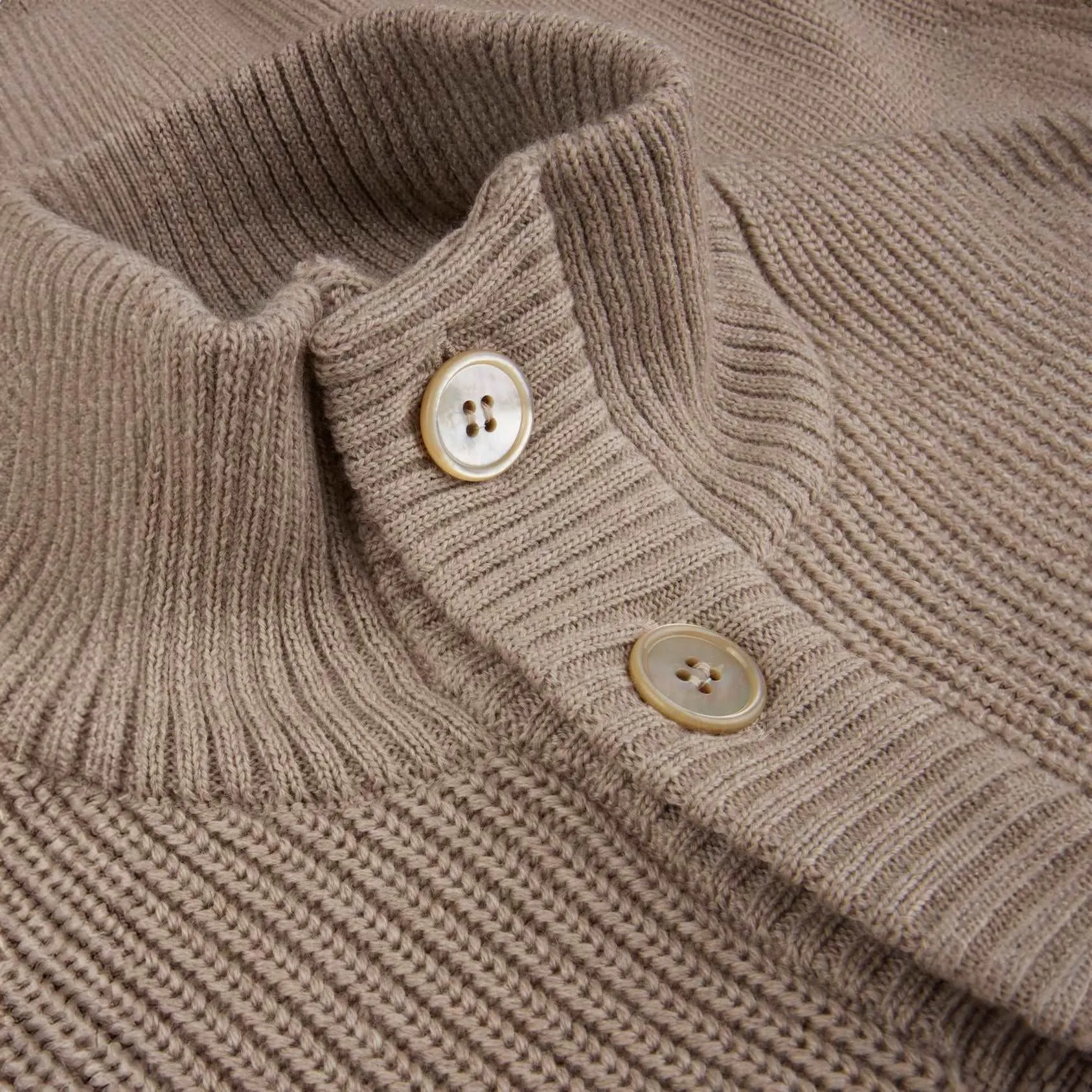 Beige Chunky Merino Wool Cardigan - Stenstroms
