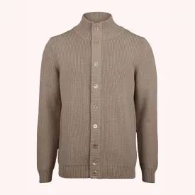 Beige Chunky Merino Wool Cardigan - Stenstroms