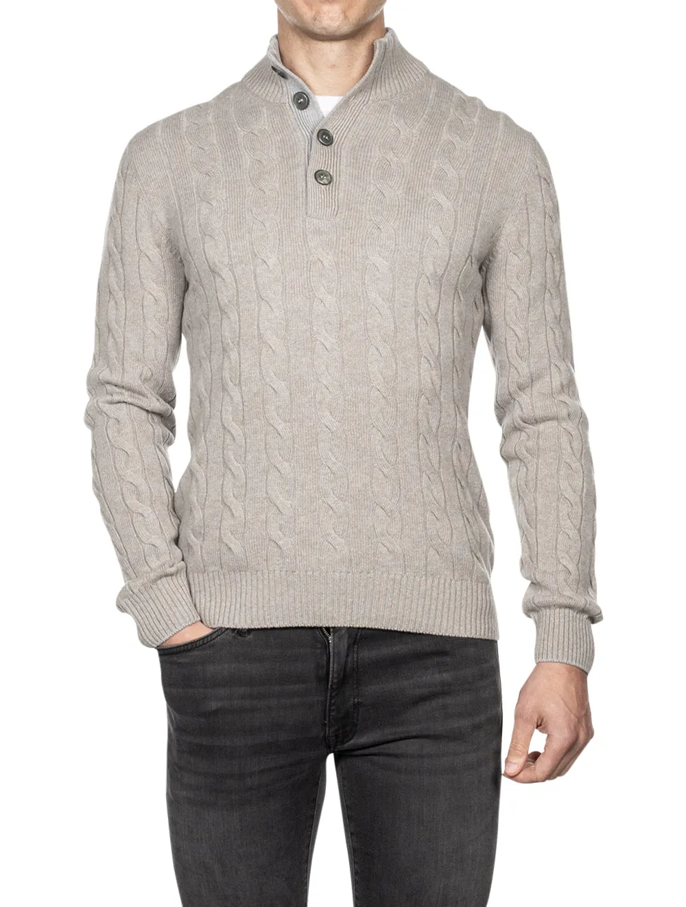 Cable Knit Sweater Beige