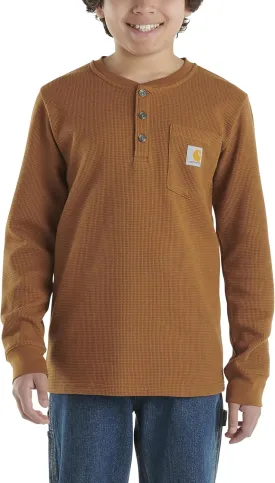 Carhartt Boys' Long Sleeve Henley Thermal Pocket T-Shirt