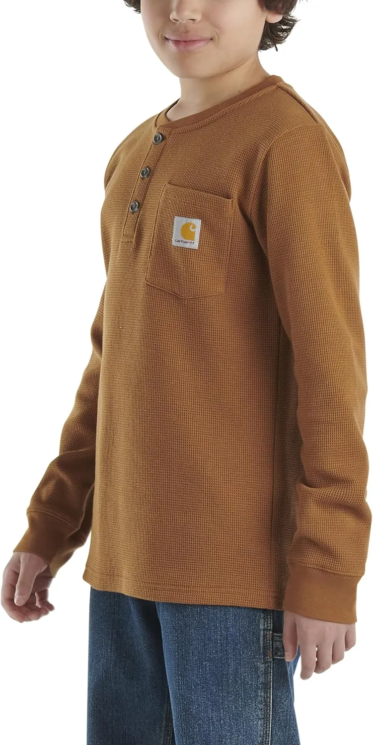 Carhartt Boys' Long Sleeve Henley Thermal Pocket T-Shirt