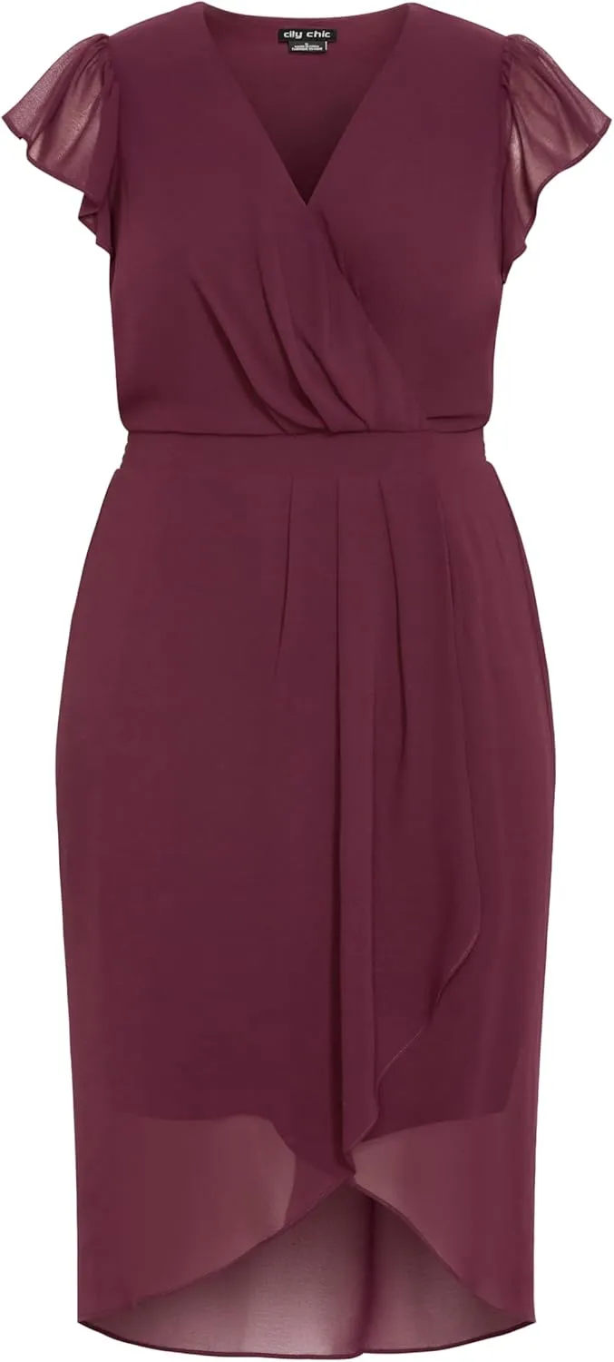 City Chic Women's Wrap Swing Dress