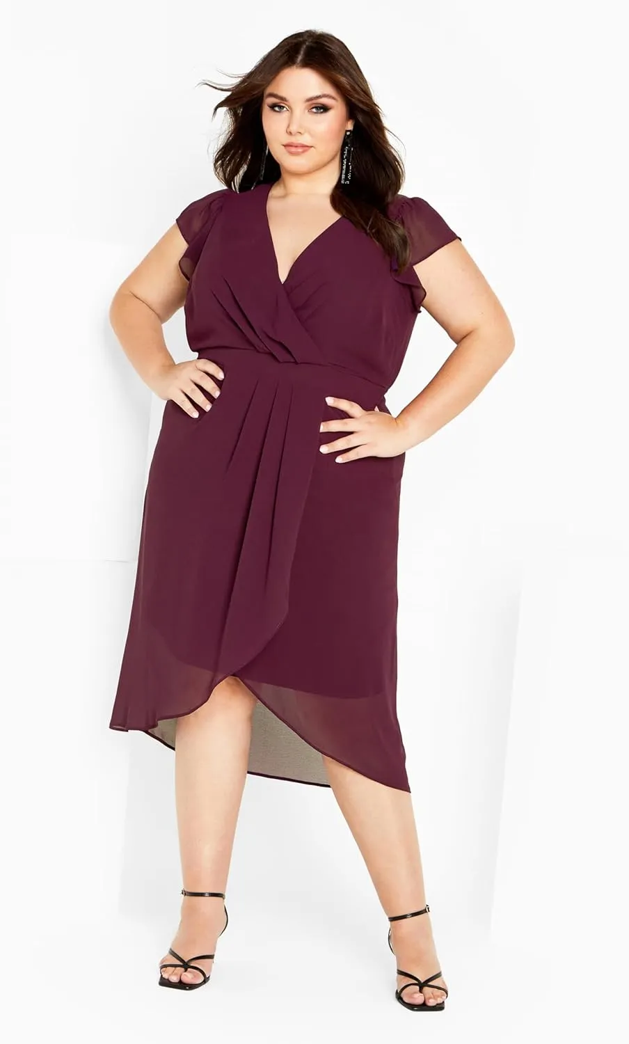 City Chic Women's Wrap Swing Dress