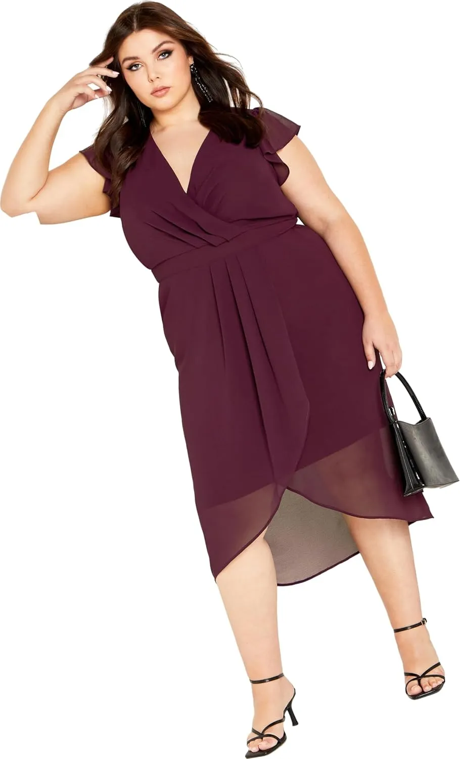 City Chic Women's Wrap Swing Dress