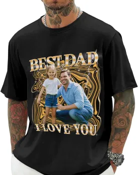 Custom Dad Shirts for Men, Personalized Dad T-Shirt with Kids Name, Customized Father's Day Birthday Gifts, Made in USA