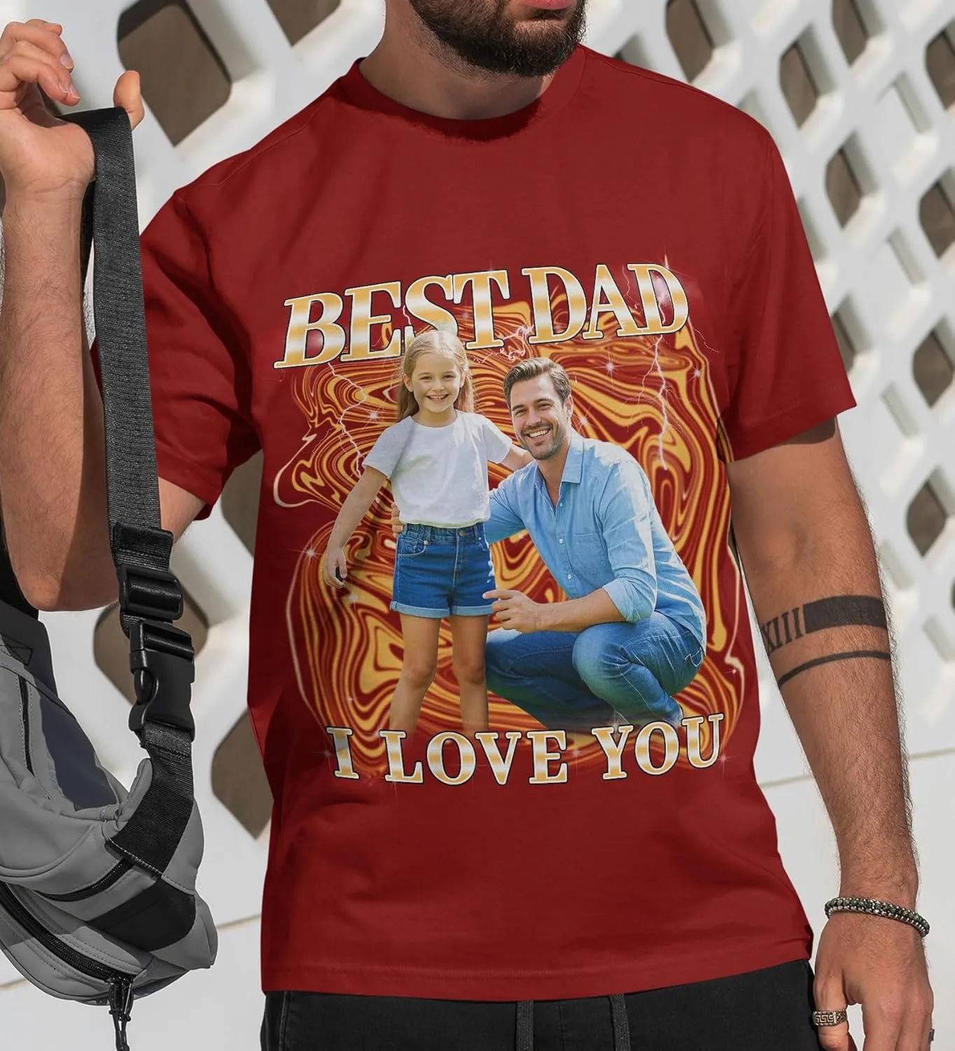 Custom Dad Shirts for Men, Personalized Dad T-Shirt with Kids Name, Customized Father's Day Birthday Gifts, Made in USA