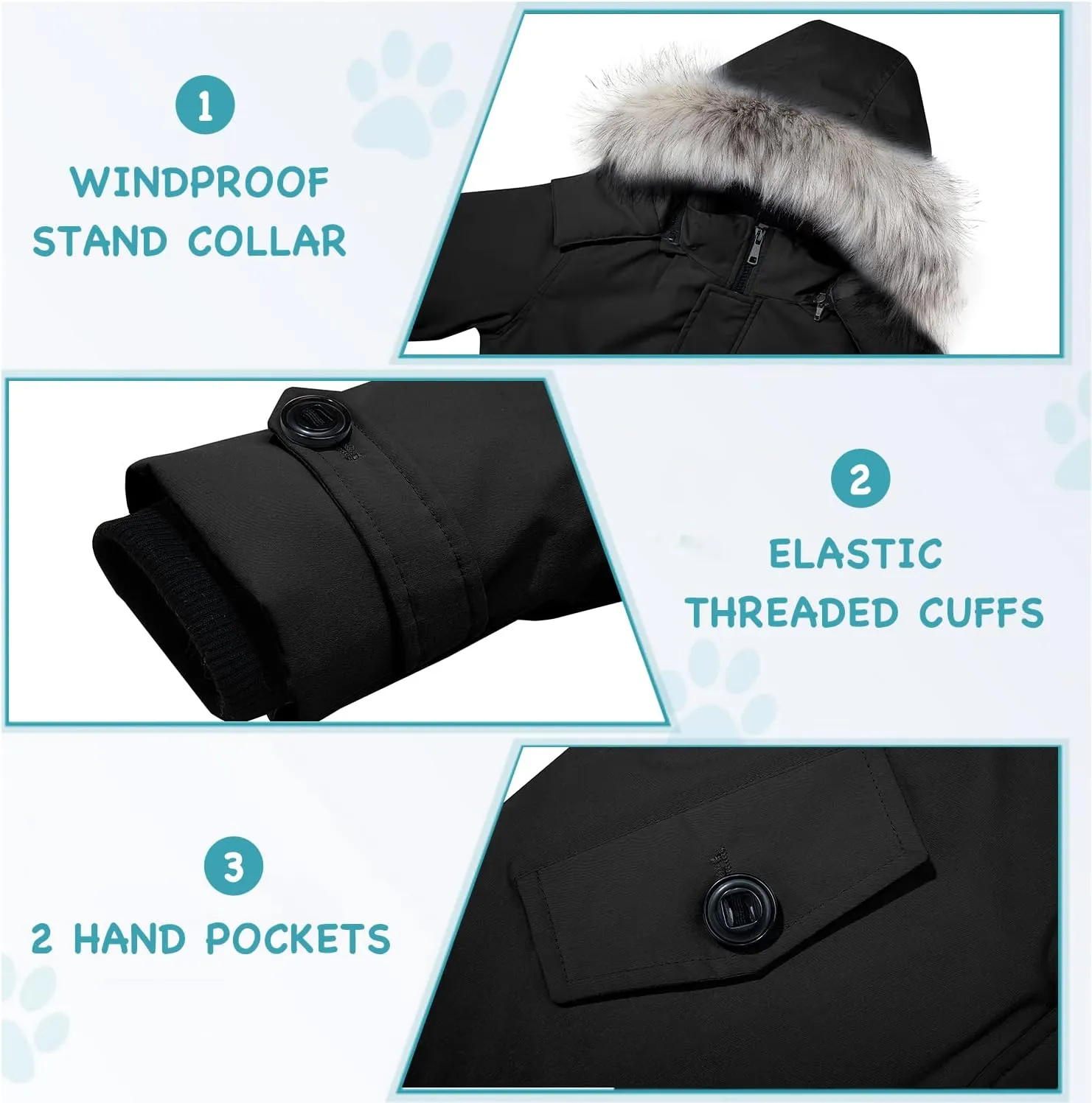 FARVALUE Boys Water Resistant Winter Coat Parka Jacket Quilted Fleece Lined Outwear Thicken Puffer Jacket Hood Coat