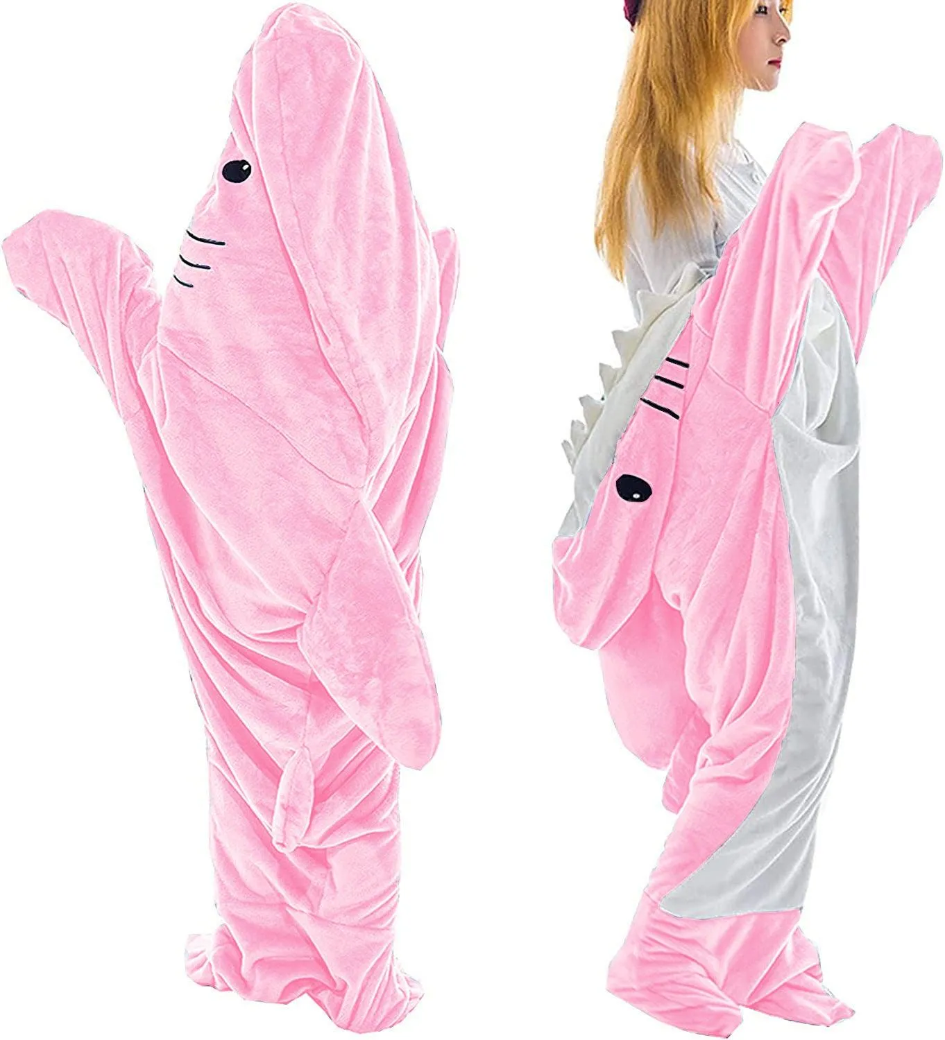 Home Soft Flannel Shark Blanket Hoodie