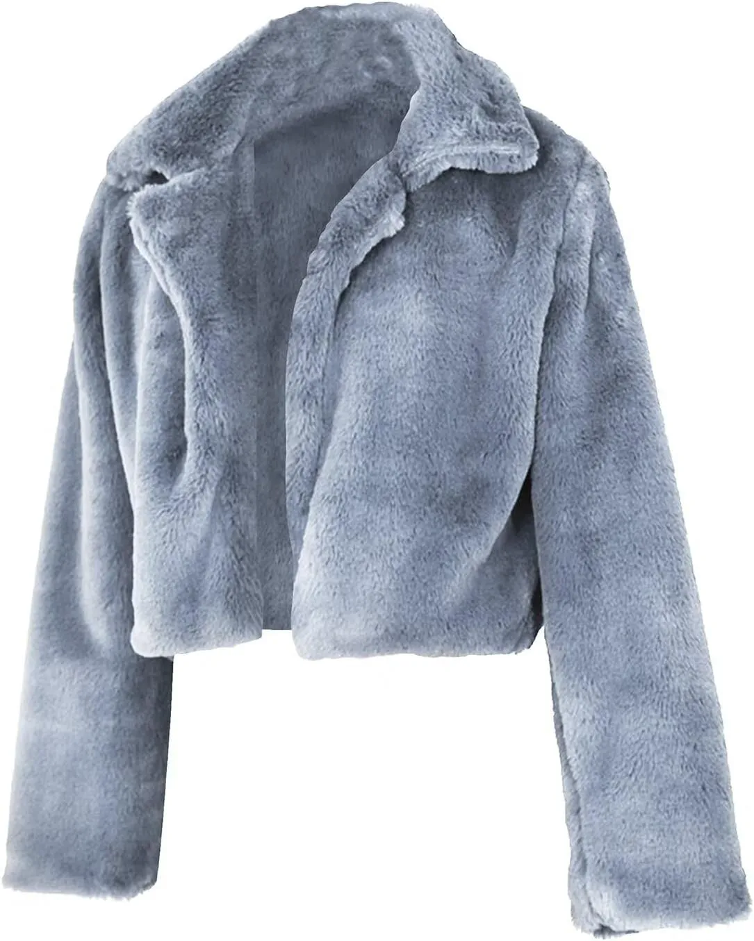 JURIS Ladies Fur Coats Fur Coat - A Stylish Winter Essential Faux Fur Cardigan Short Jacket Women's Plush Jacket