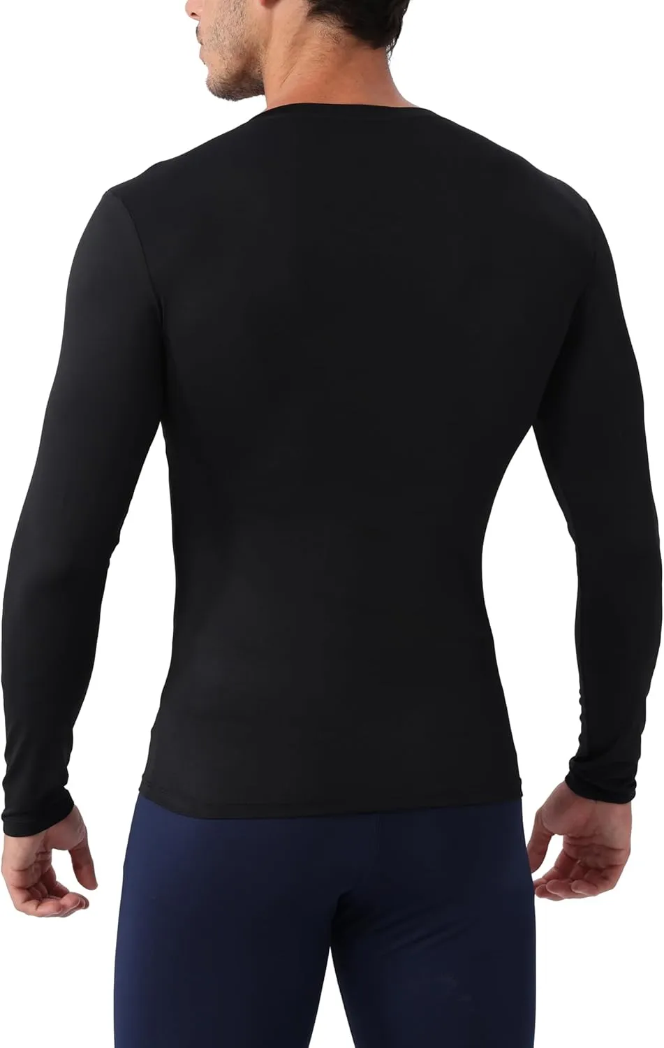 Men's Compression Shirt V Neck Long Sleeve Workout Shirts Cool Dry Athletic Gym Undershirts Active Sports Baselayer Tops