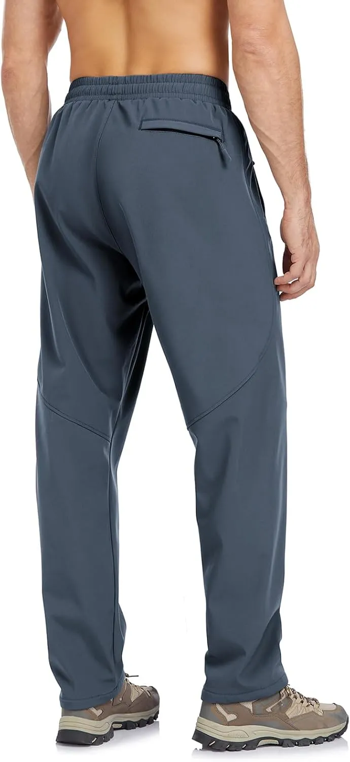 Men's Fleece Lined Jogger Winter Athletic Workout Warm Pants with Zipper Pockets