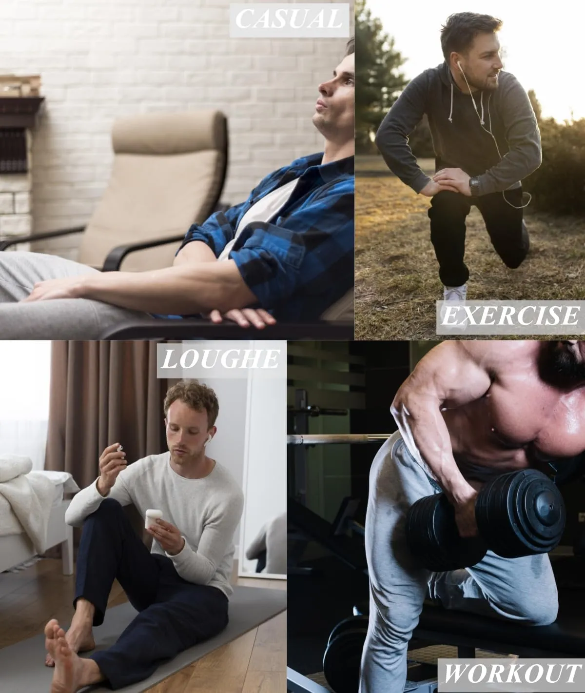 Mens Fleece Sweatpants Open Bottom Basic Running Joggers Wide Leg Casual Loose Fit Athletic Pants with Pockets
