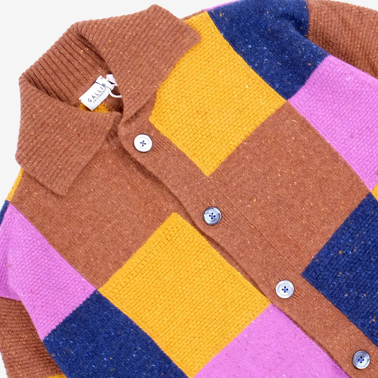 Newman Donegal Patch Merino Wool Cardigan - Multi