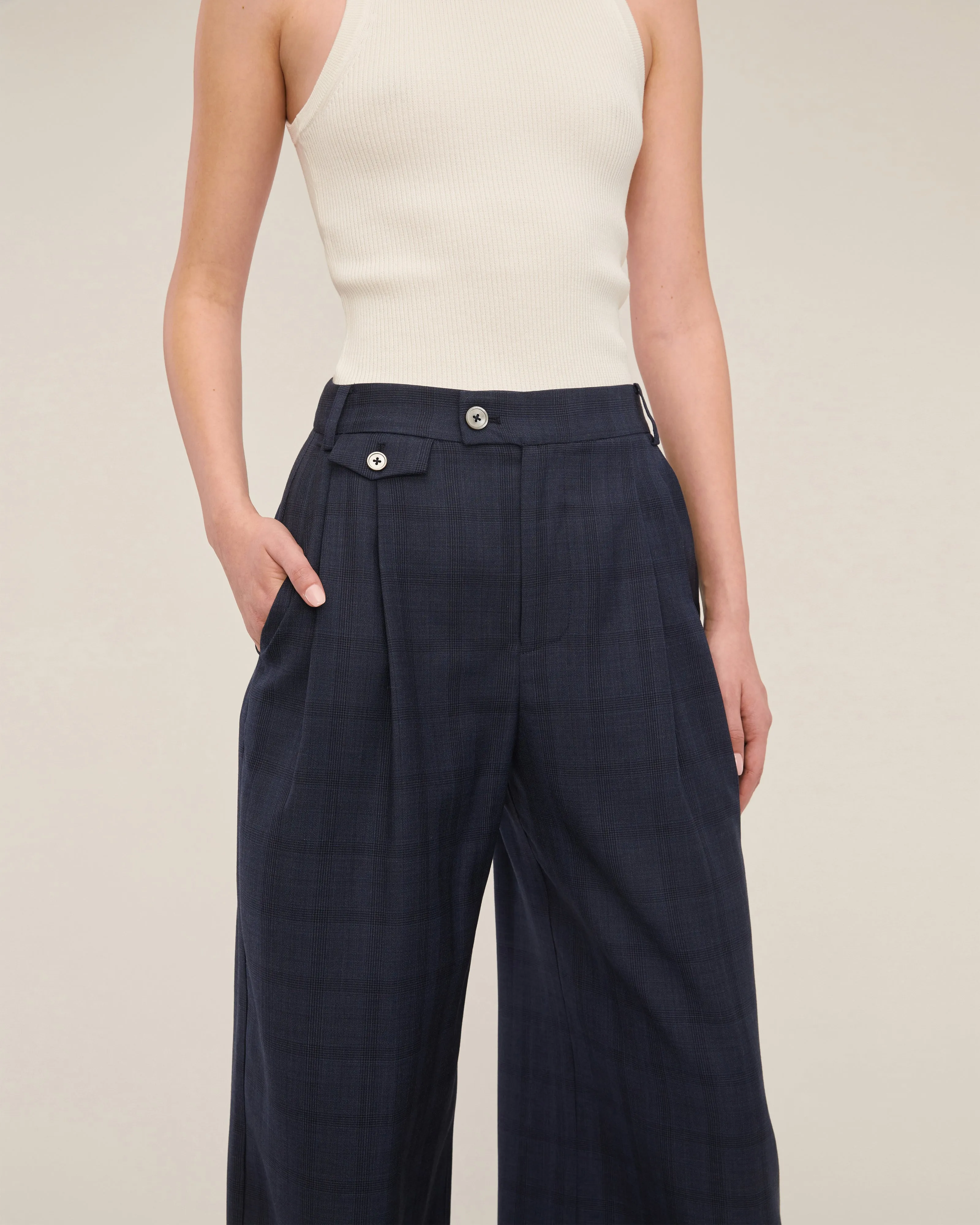 Palmer High Waist Wool Trouser