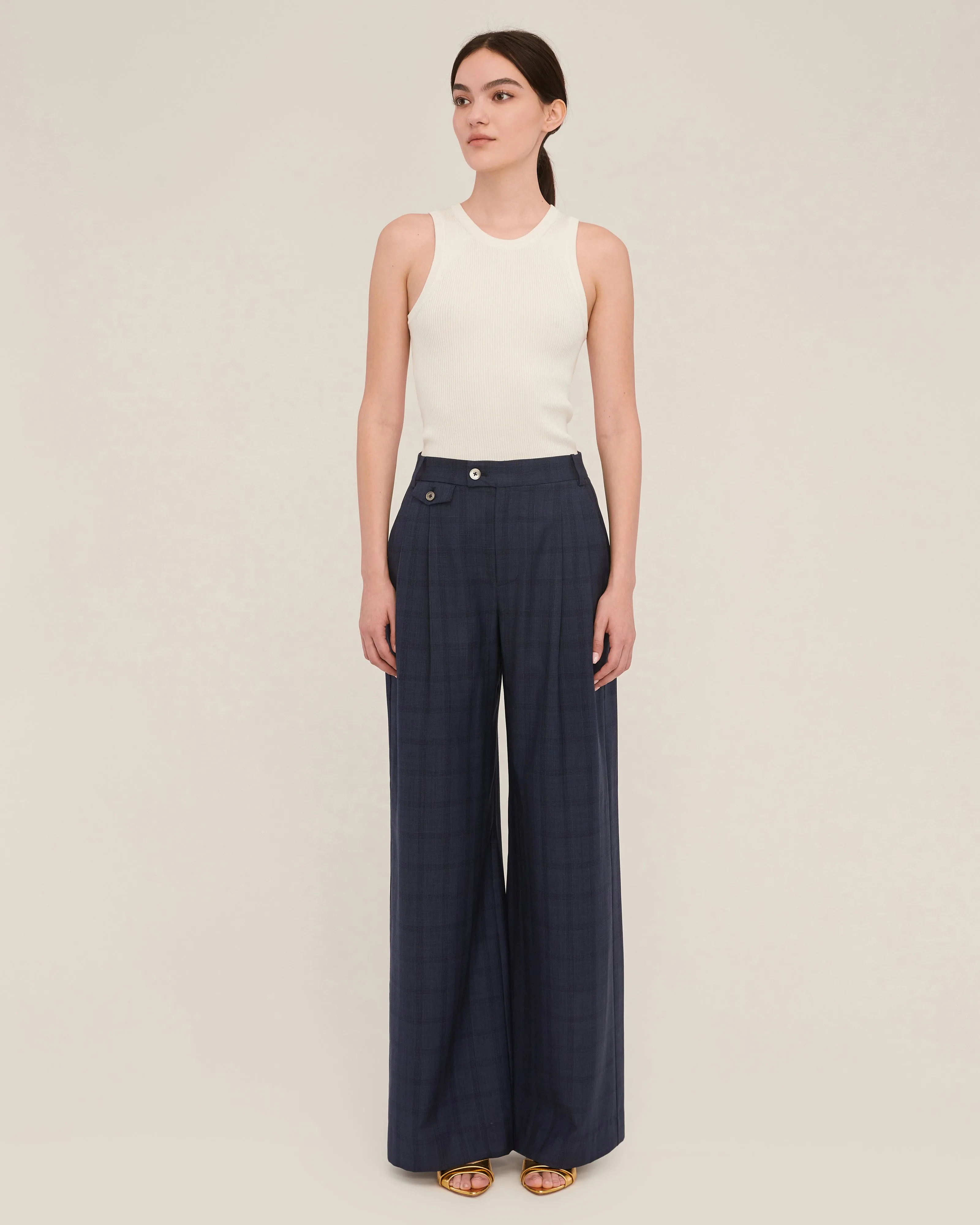Palmer High Waist Wool Trouser