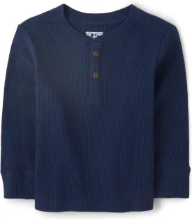 The Children's Place Boys' and Toddler Long Sleeve Thermal Henley Shirt