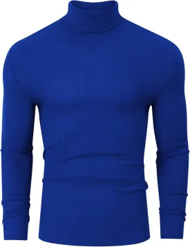 TURETRENDY Men's Stretch Muscle Tshirts Turtleneck Long Sleeve Knit Tees Casual Slim Fit Basic Shirt Tops