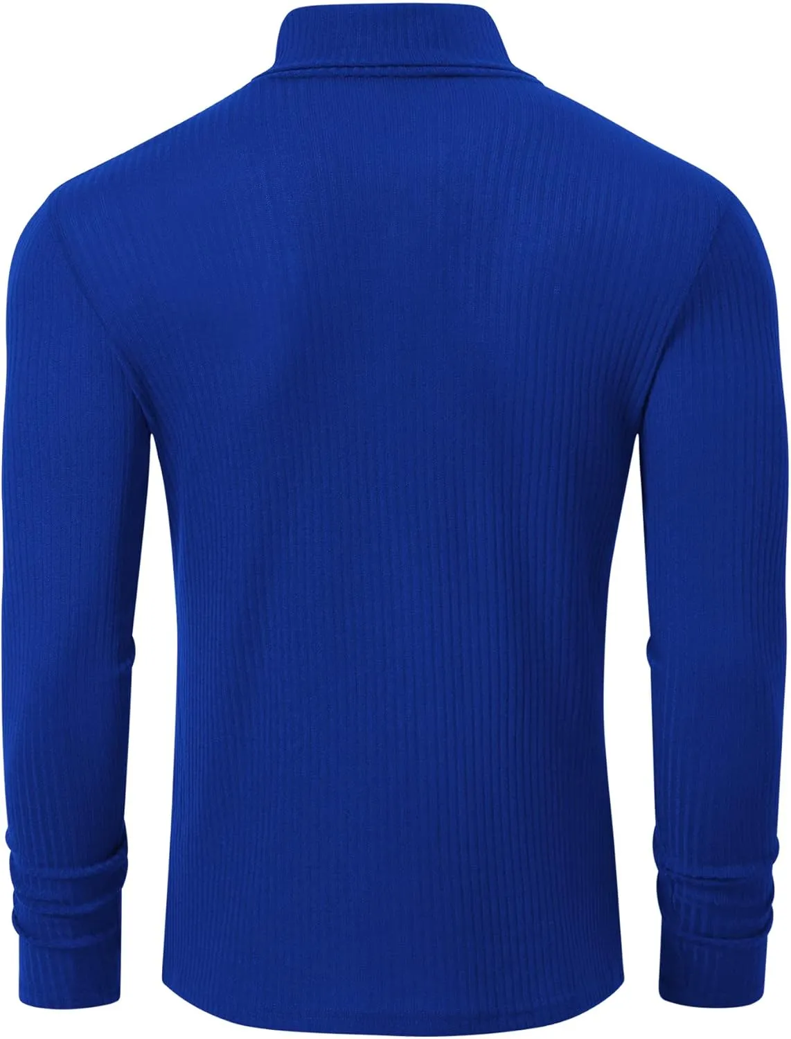 TURETRENDY Men's Stretch Muscle Tshirts Turtleneck Long Sleeve Knit Tees Casual Slim Fit Basic Shirt Tops