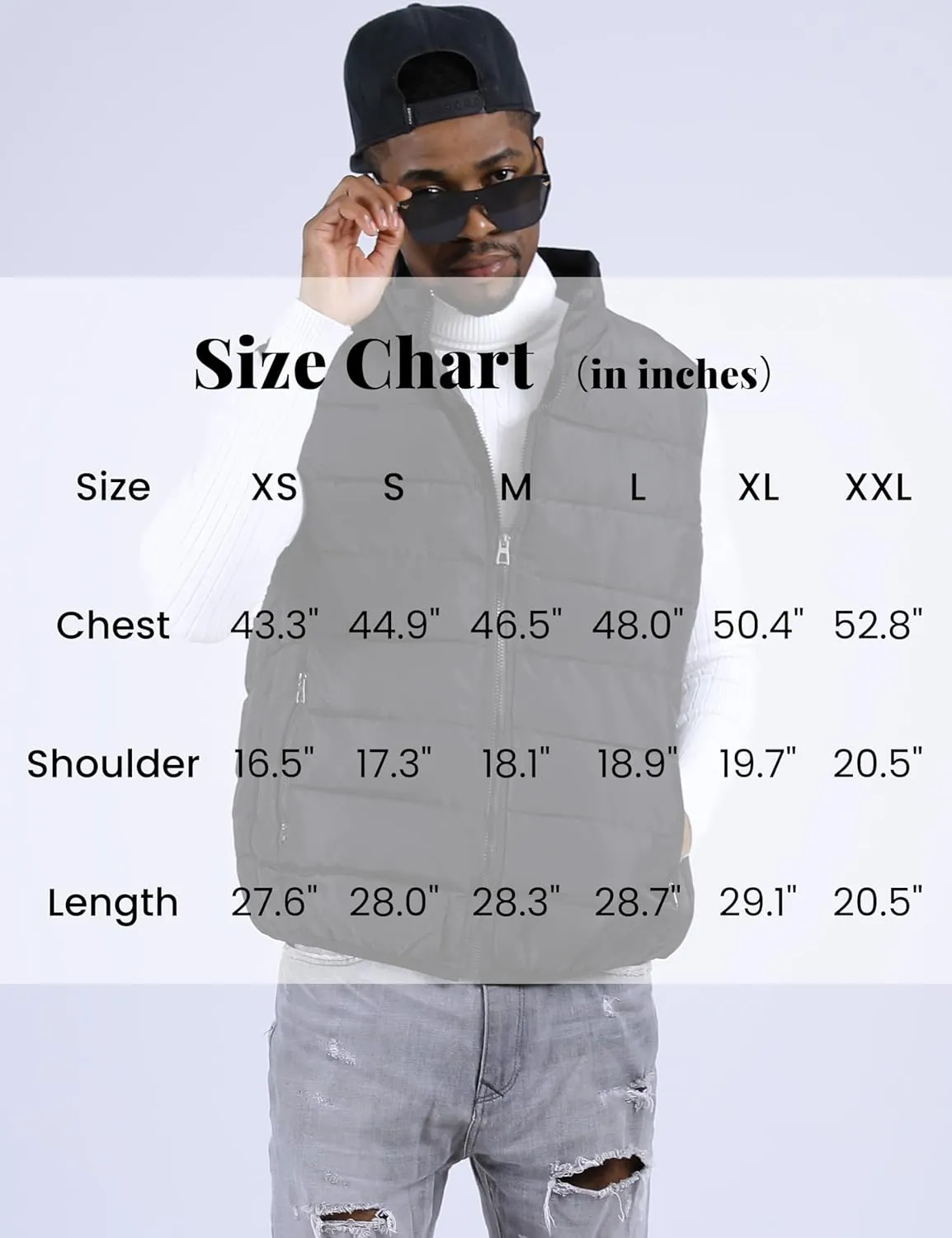 UANEO Men's Thicken Classic Sleeveless Stand Collar Solid Color Side Pockets Quilted Puffer Vest Outwear