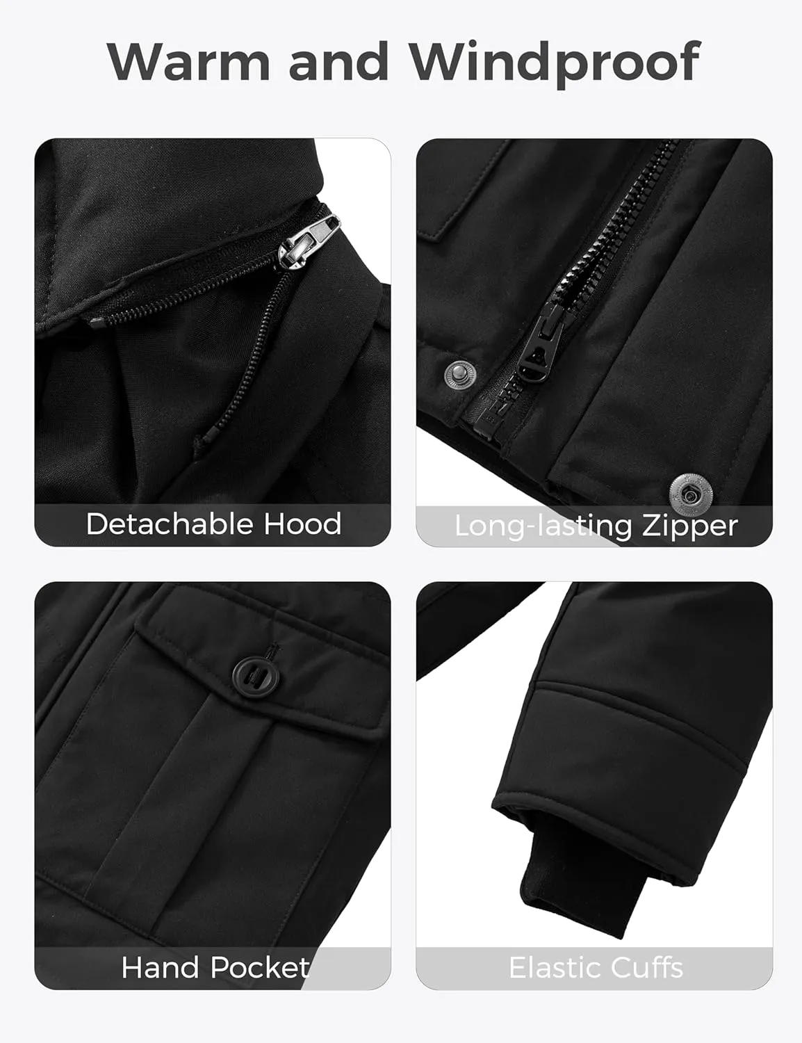 wantdo Boy's Winter Coat Warm Puffer Jacket Waterproof Snow Coat Hooded