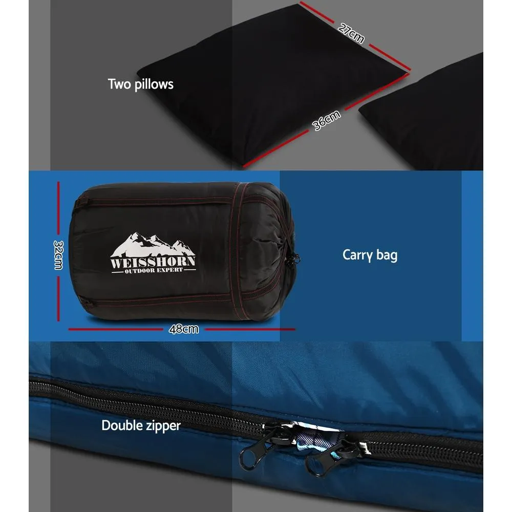 Weisshorn Sleeping Bag Double Pillow - Thermal Sleeping Bag - Blue