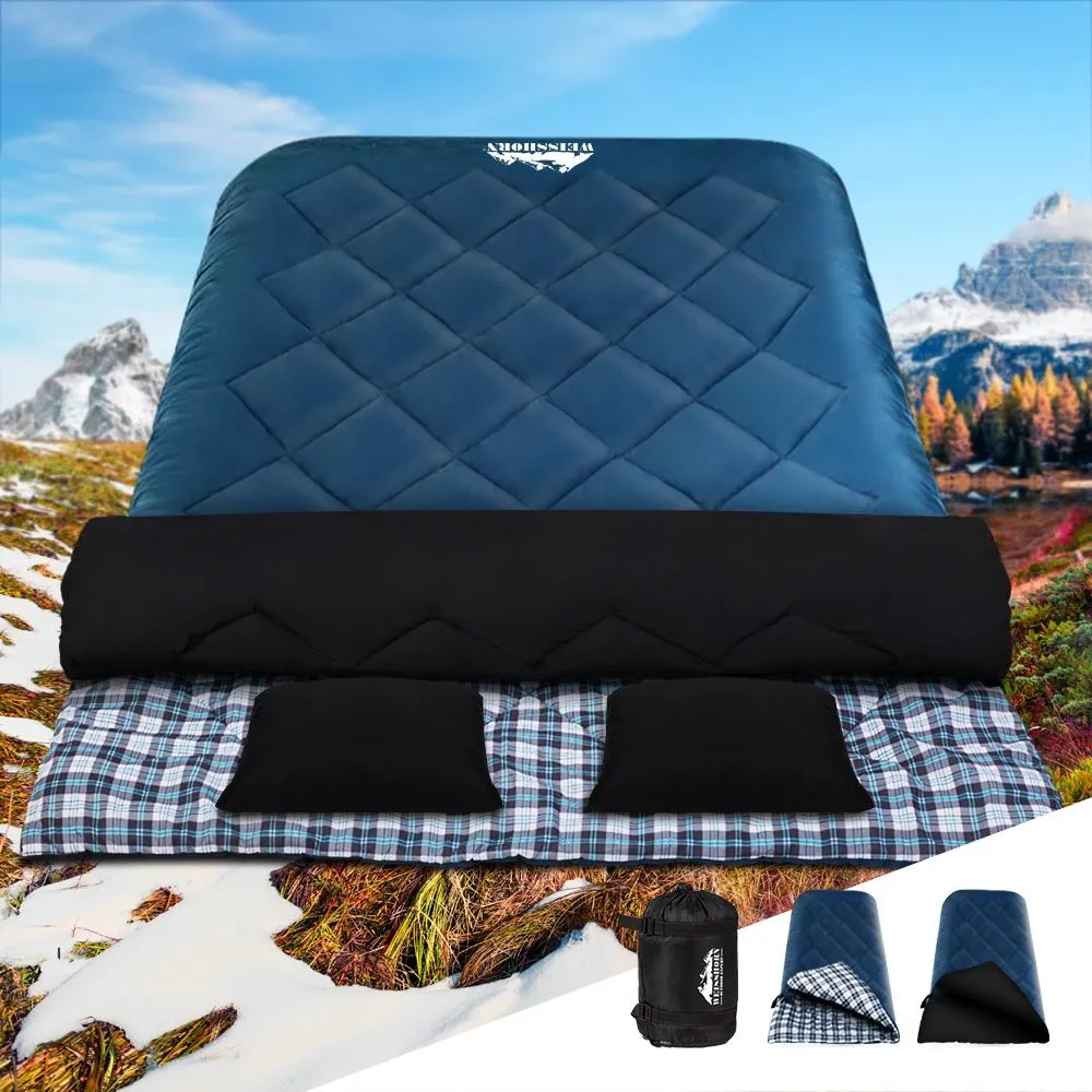 Weisshorn Sleeping Bag Double Pillow - Thermal Sleeping Bag - Blue