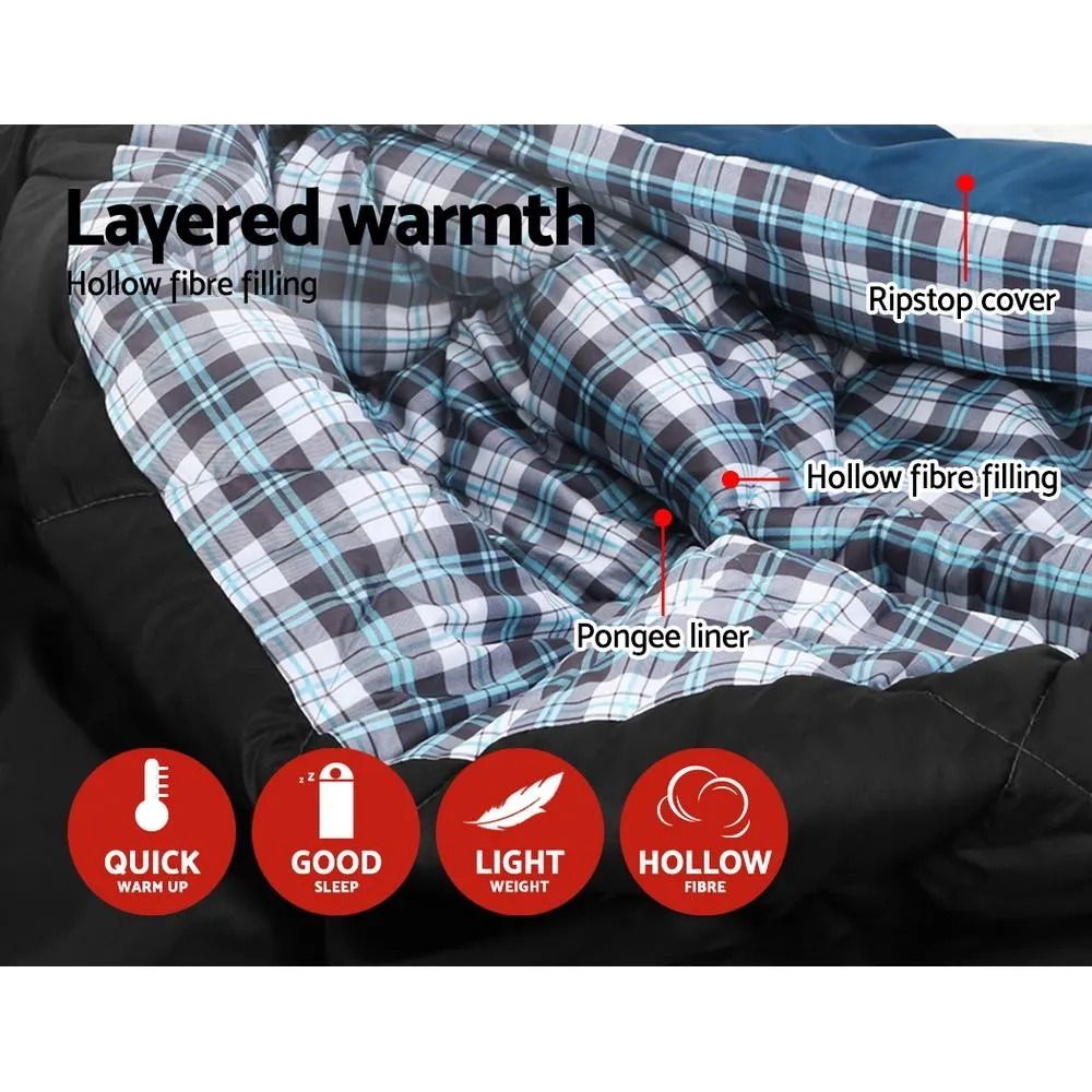 Weisshorn Sleeping Bag Double Pillow - Thermal Sleeping Bag - Blue