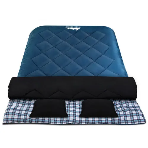 Weisshorn Sleeping Bag Double Pillow - Thermal Sleeping Bag - Blue