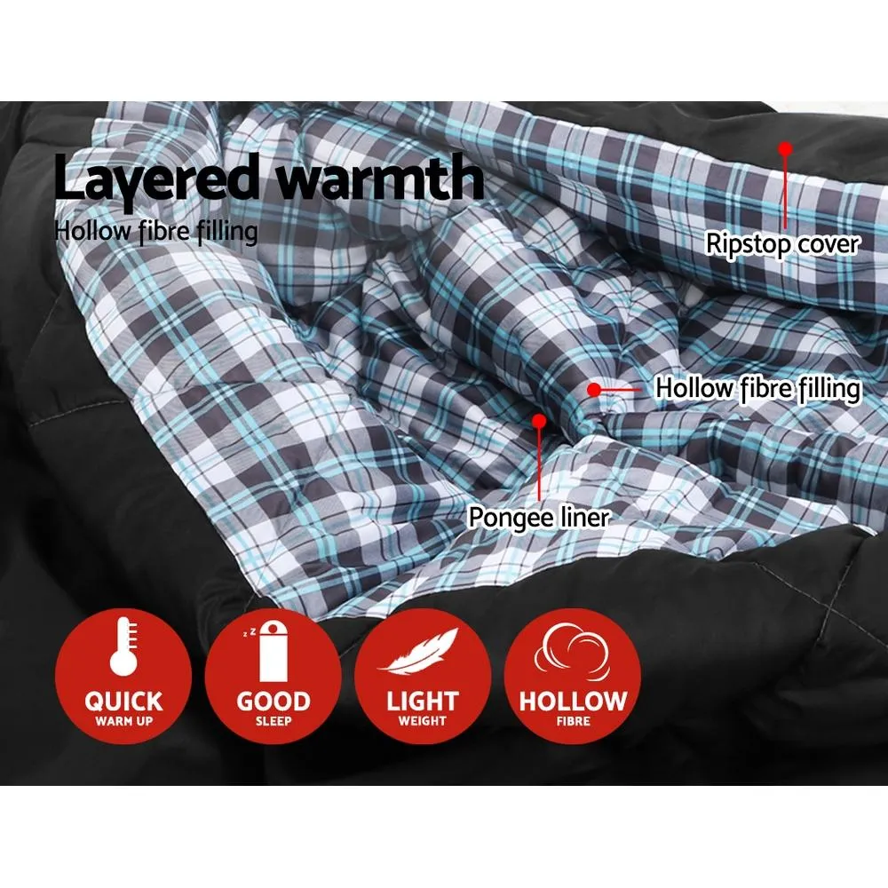 Weisshorn Sleeping Bag Double Pillow - Thermal Sleeping Bag - Grey