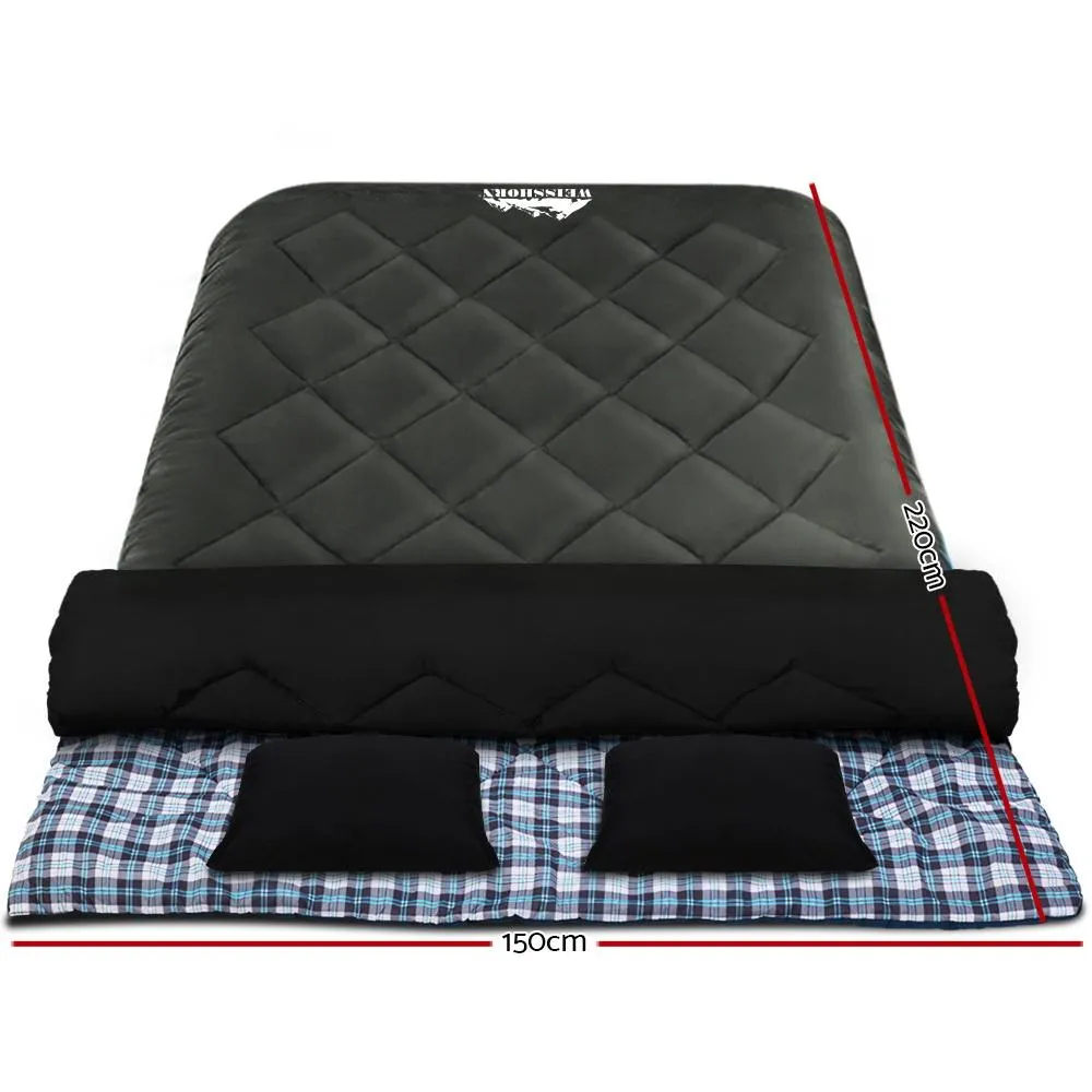 Weisshorn Sleeping Bag Double Pillow - Thermal Sleeping Bag - Grey
