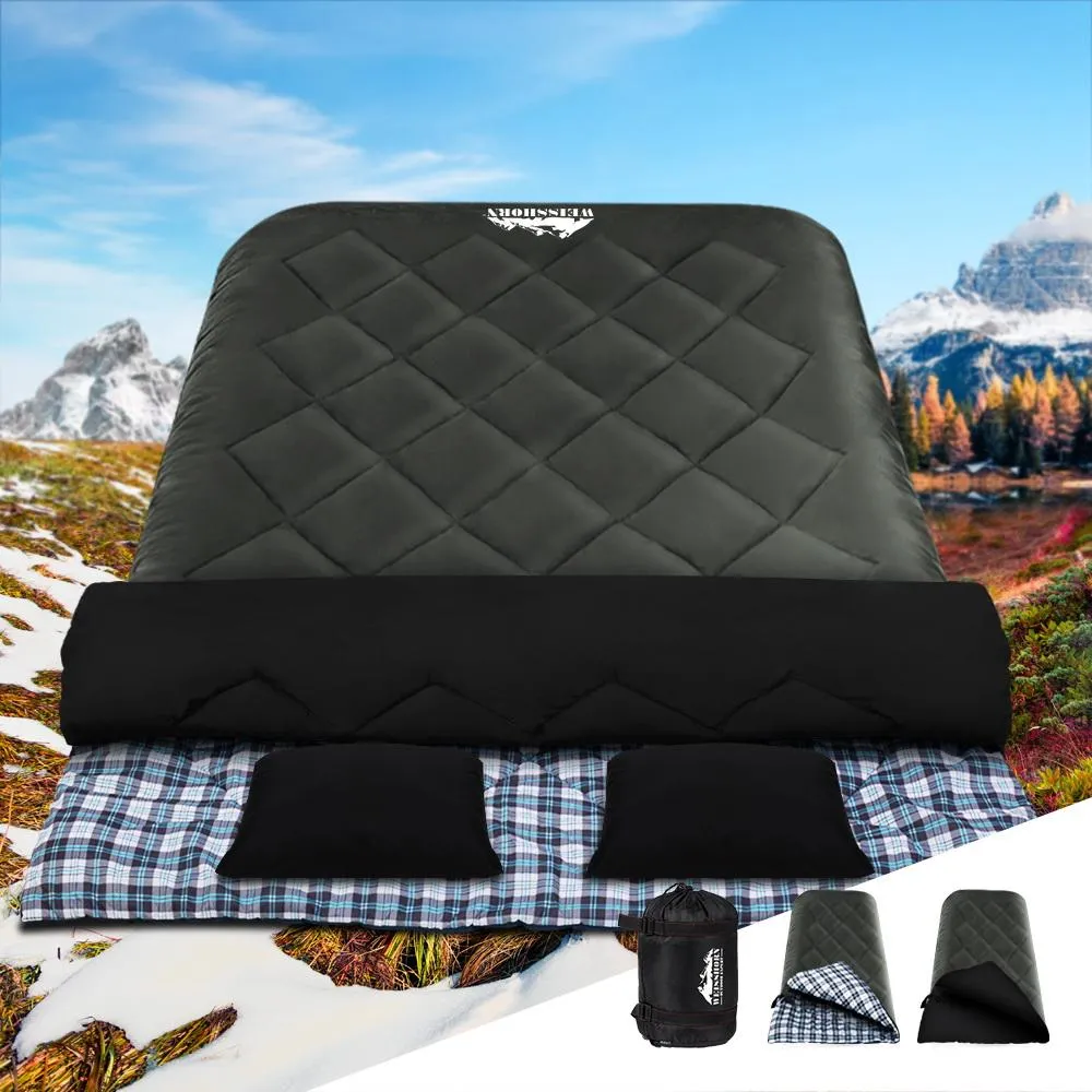 Weisshorn Sleeping Bag Double Pillow - Thermal Sleeping Bag - Grey
