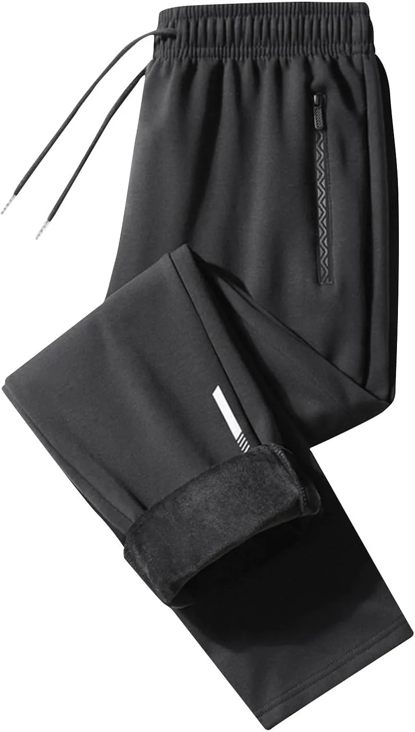 Winter Sweatpants for Men Sherpa Lined Drawstring Pants Trousers Fleece Flannel Workout Athletic Running Joggers