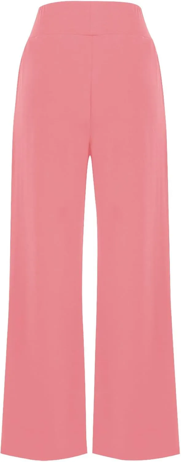 Women Loose Fit Pants Pants for Women High Cut Flare Wide Leg Basic Long Bootcut Leg Fall Summer Pants 2024