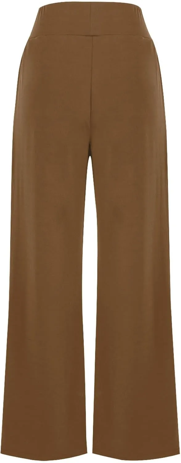 Women Loose Fit Pants Pants for Women High Cut Flare Wide Leg Basic Long Bootcut Leg Fall Summer Pants 2024