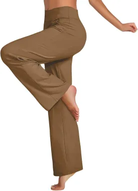 Women Loose Fit Pants Pants for Women High Cut Flare Wide Leg Basic Long Bootcut Leg Fall Summer Pants 2024