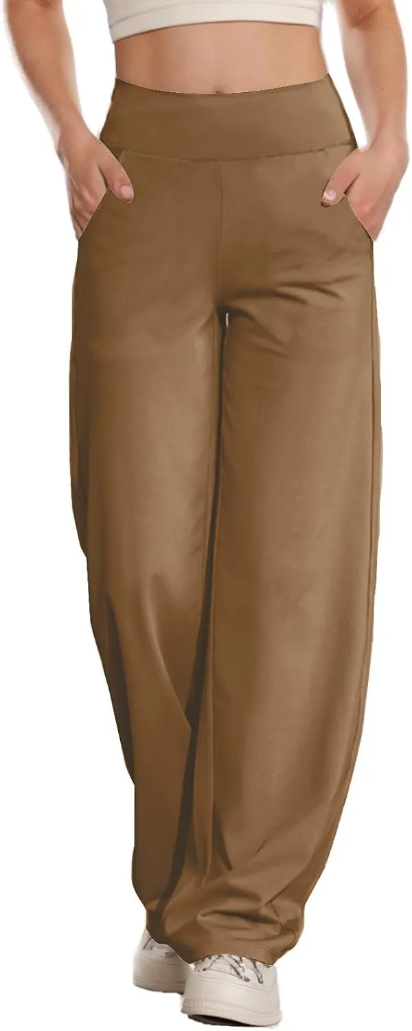 Women Loose Fit Pants Pants for Women High Cut Flare Wide Leg Basic Long Bootcut Leg Fall Summer Pants 2024