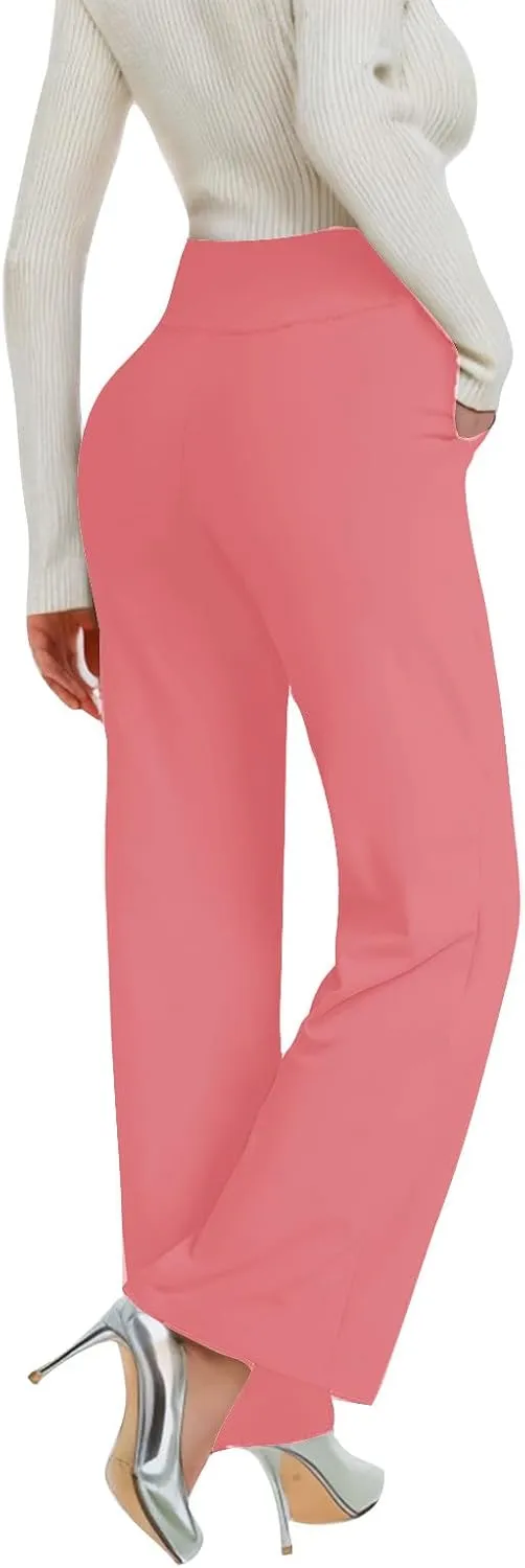 Women Loose Fit Pants Pants for Women High Cut Flare Wide Leg Basic Long Bootcut Leg Fall Summer Pants 2024