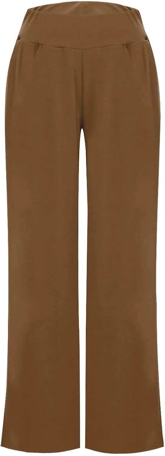 Women Loose Fit Pants Pants for Women High Cut Flare Wide Leg Basic Long Bootcut Leg Fall Summer Pants 2024