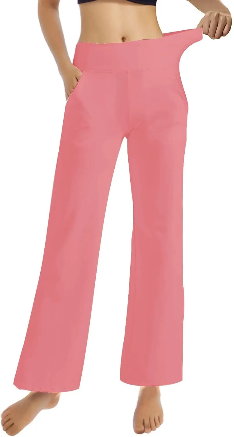 Women Loose Fit Pants Pants for Women High Cut Flare Wide Leg Basic Long Bootcut Leg Fall Summer Pants 2024