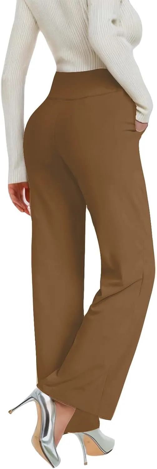 Women Loose Fit Pants Pants for Women High Cut Flare Wide Leg Basic Long Bootcut Leg Fall Summer Pants 2024