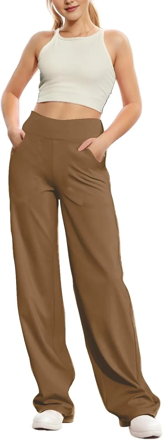 Women Loose Fit Pants Pants for Women High Cut Flare Wide Leg Basic Long Bootcut Leg Fall Summer Pants 2024