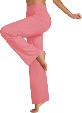 Women Loose Fit Pants Pants for Women High Cut Flare Wide Leg Basic Long Bootcut Leg Fall Summer Pants 2024