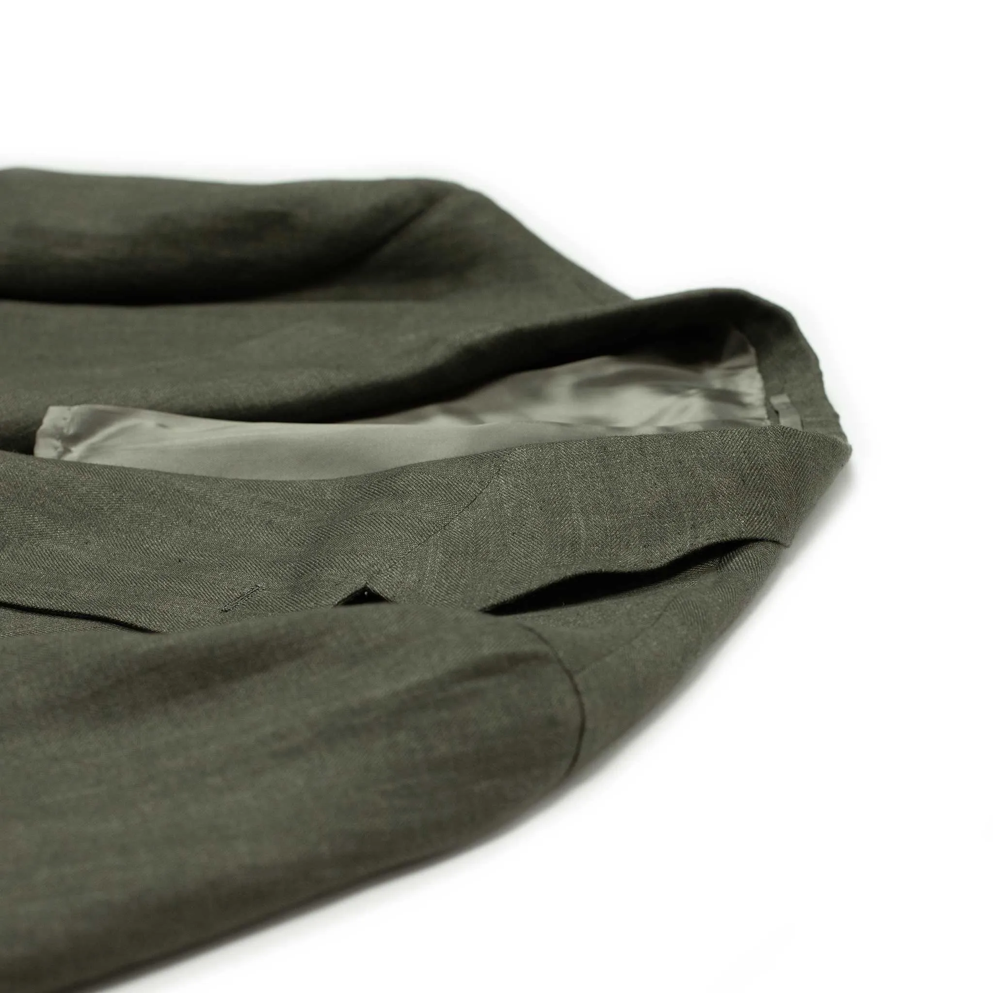 x Sartoria Carrara: ultra-light unlined sport coat in green washed linen herringbone