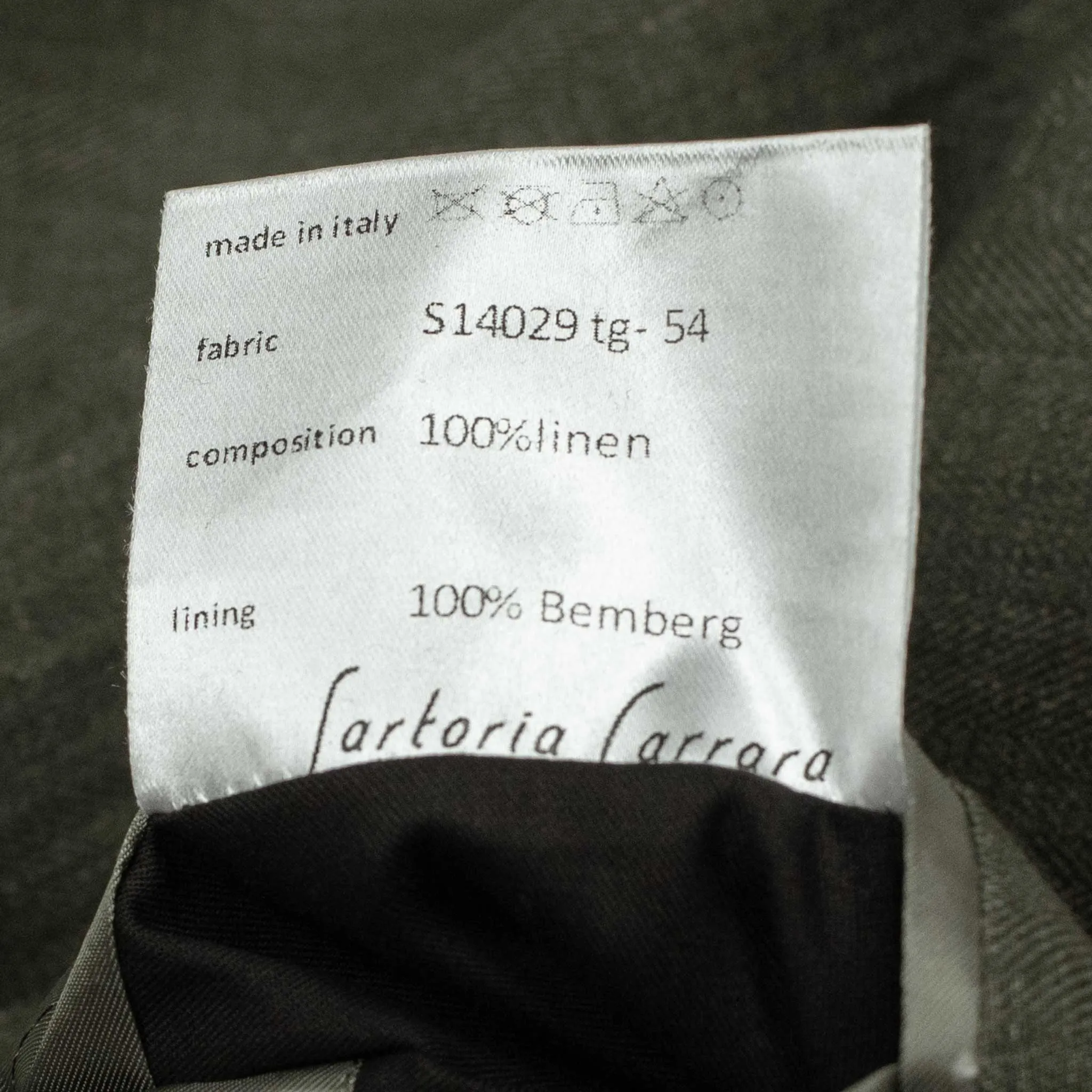 x Sartoria Carrara: ultra-light unlined sport coat in green washed linen herringbone